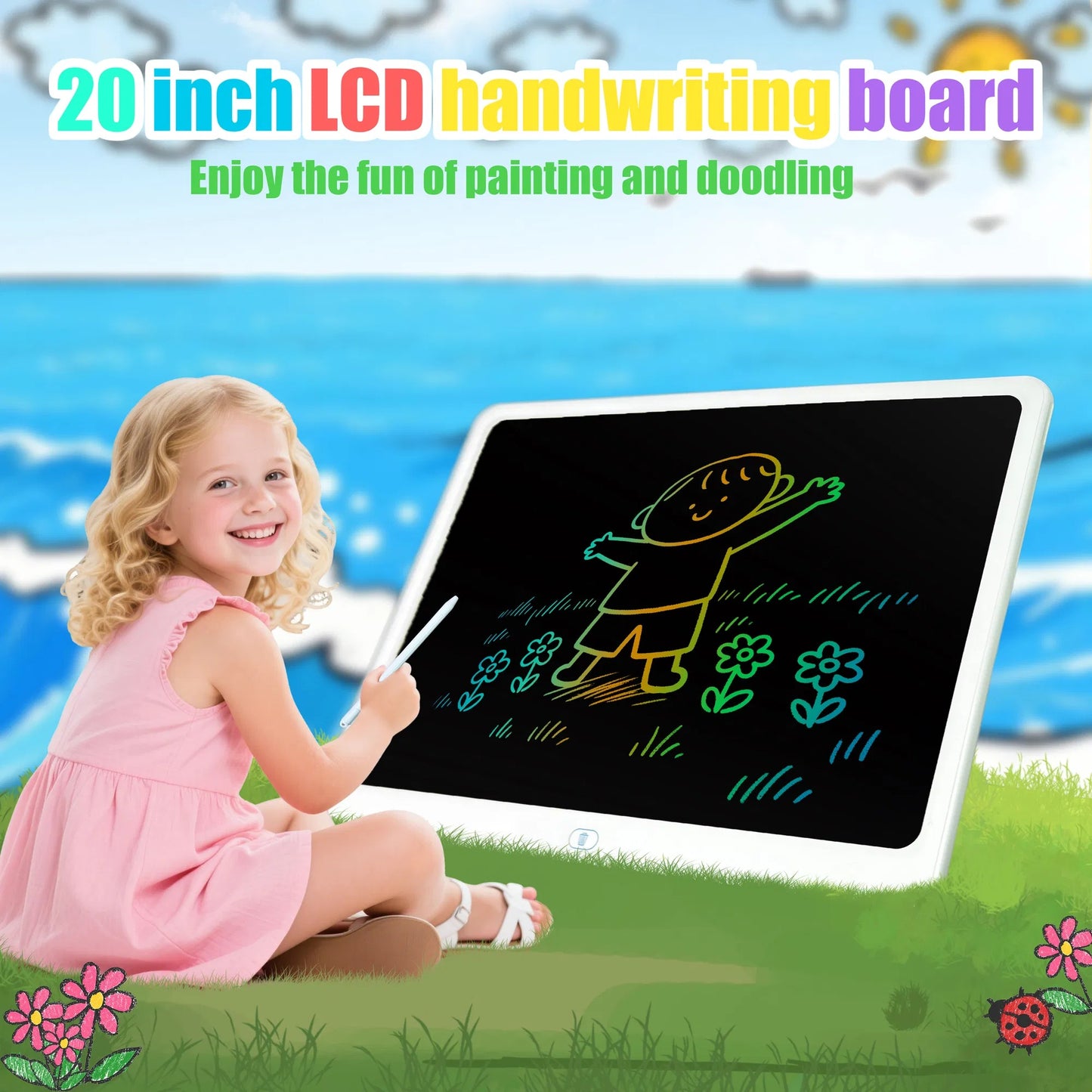 LCD Writing Tablet, Valentines Day Gifts For Kids,20 Inch Colorful Toddler Doodle Board Drawing Tablet, Erasable Reusable Electronic Drawing Pads, Educational And Learning Toys For Kids