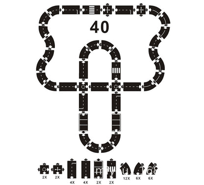 Kids Educational Learning Traffic Toys For Children Road Building Toy Car Roadway Expressway Motorway Flexible Puzzle Track Set