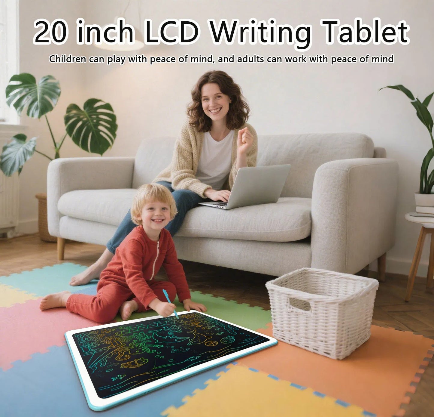 LCD Writing Tablet, Valentines Day Gifts For Kids,20 Inch Colorful Toddler Doodle Board Drawing Tablet, Erasable Reusable Electronic Drawing Pads, Educational And Learning Toys For Kids